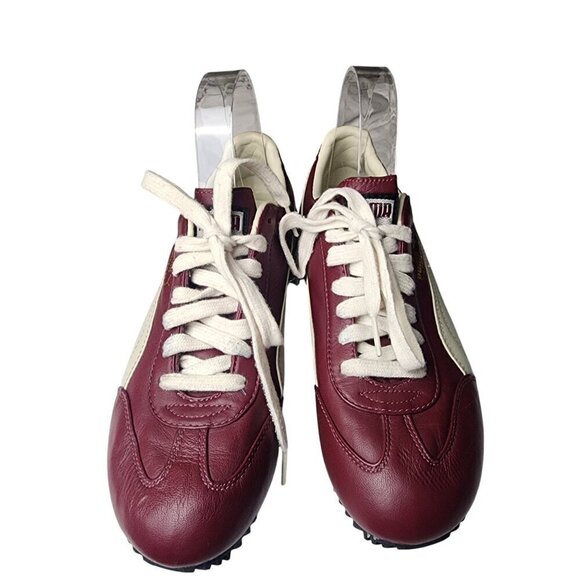 Puma Retro Tahara Lace Up Low Top Training Sneakers Burgundy Leather 5 - Picture 3 of 13